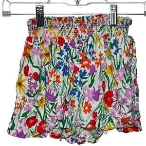 Boden Floral Rayon Pull On Shorts Size‎ 8-9y Flowy Soft Beach Wear Resort Wear